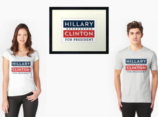 Retro Hillary Clinton for President Shirts Posters Tote Bags