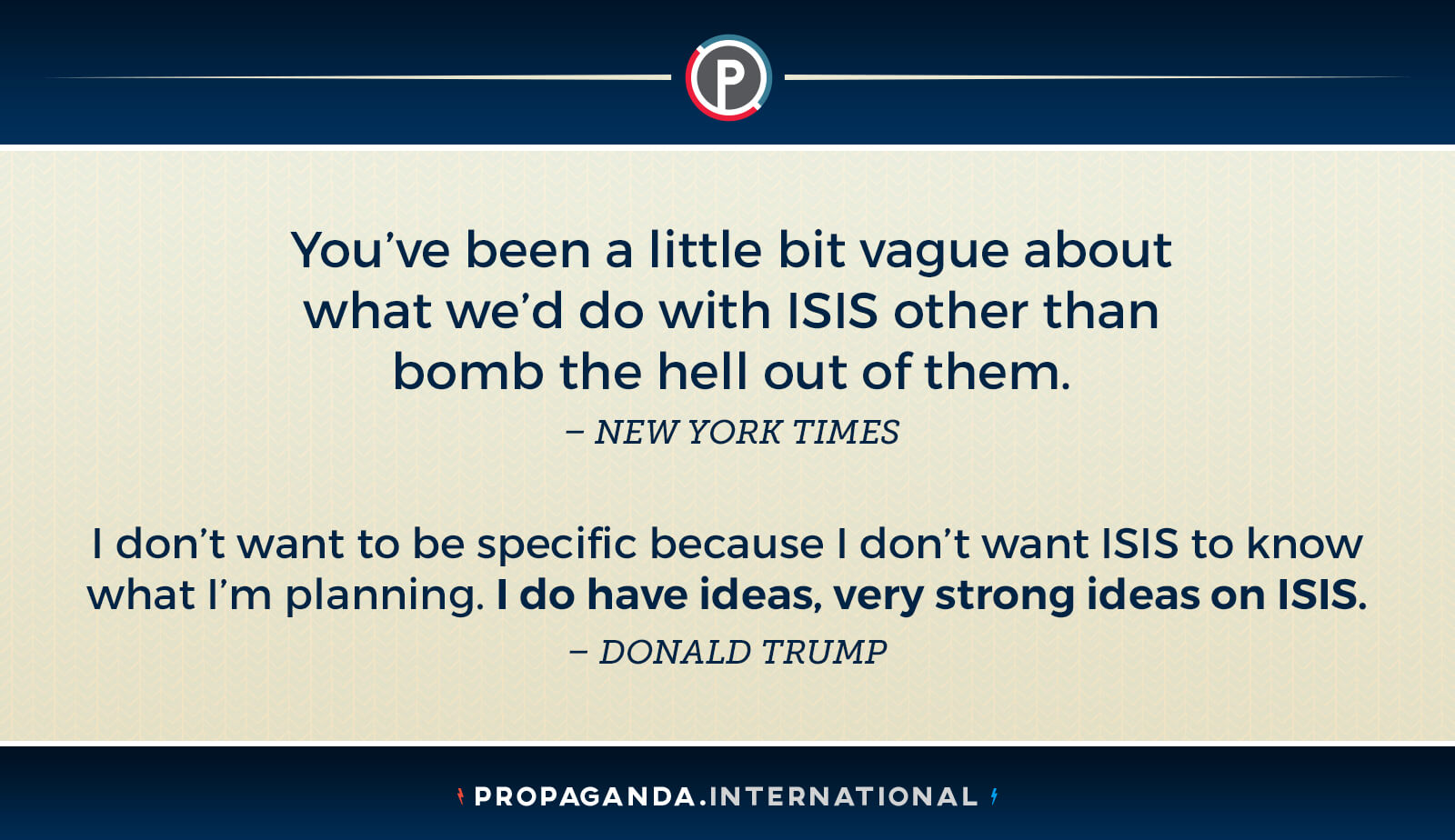 Trump has very strong ideas on ISIS